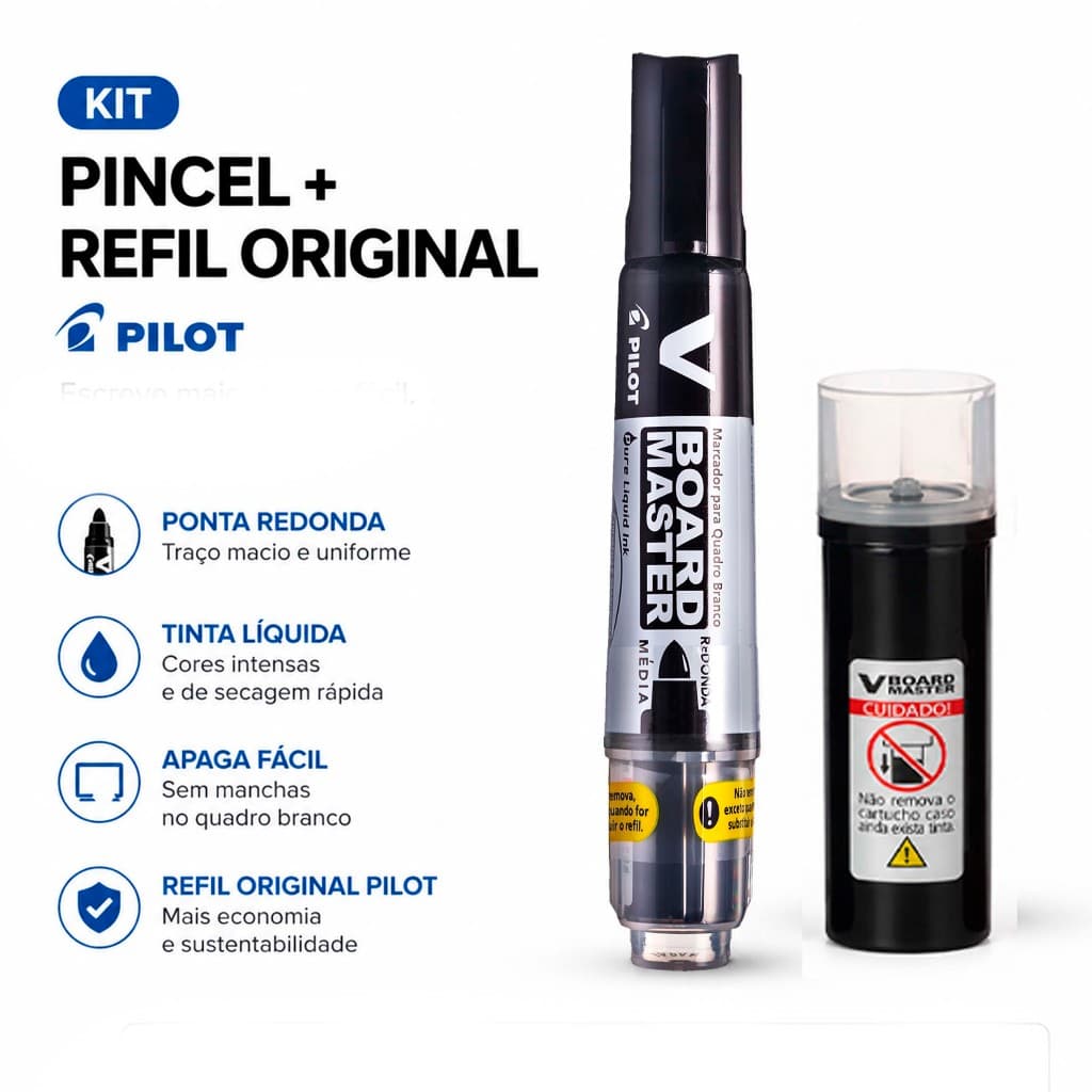 Marcador Pilot Vboard Master + Refil Original 5,5ml