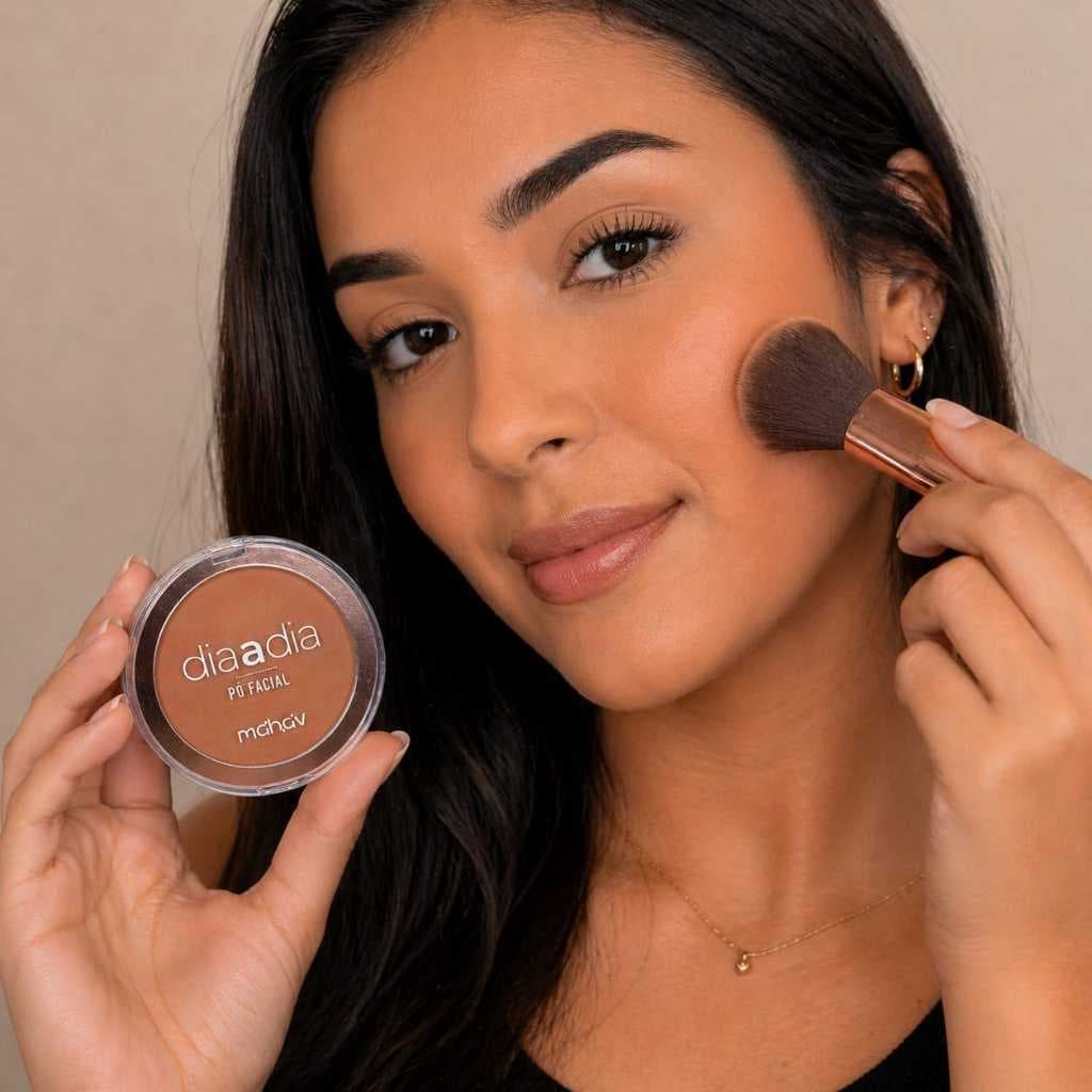 Mahav/pó facial compacto/alta cobertura/ acabamento matte/ efeito aveludado longa duraçao.
