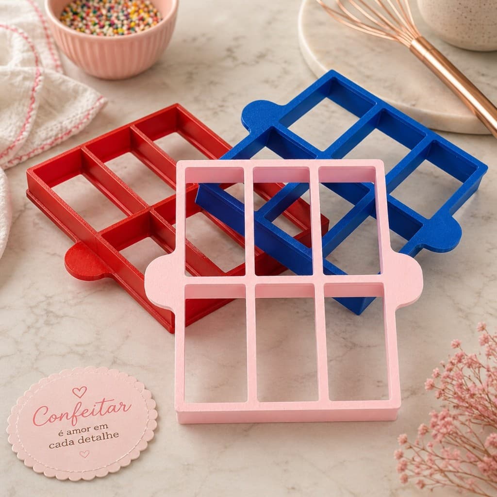Marcador para Bolo Gelado - 6,6 x 3,3 cm -  6 Cavidades!