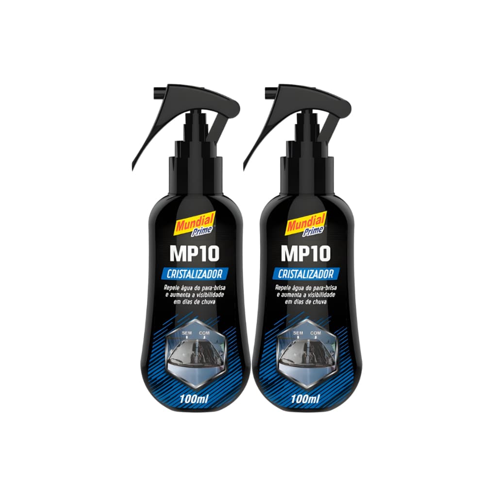 Kit 2 Unidades de Cristalizador Repelente Para Vidros Espelhos Retrovisor Parabrisas MP10 100ml