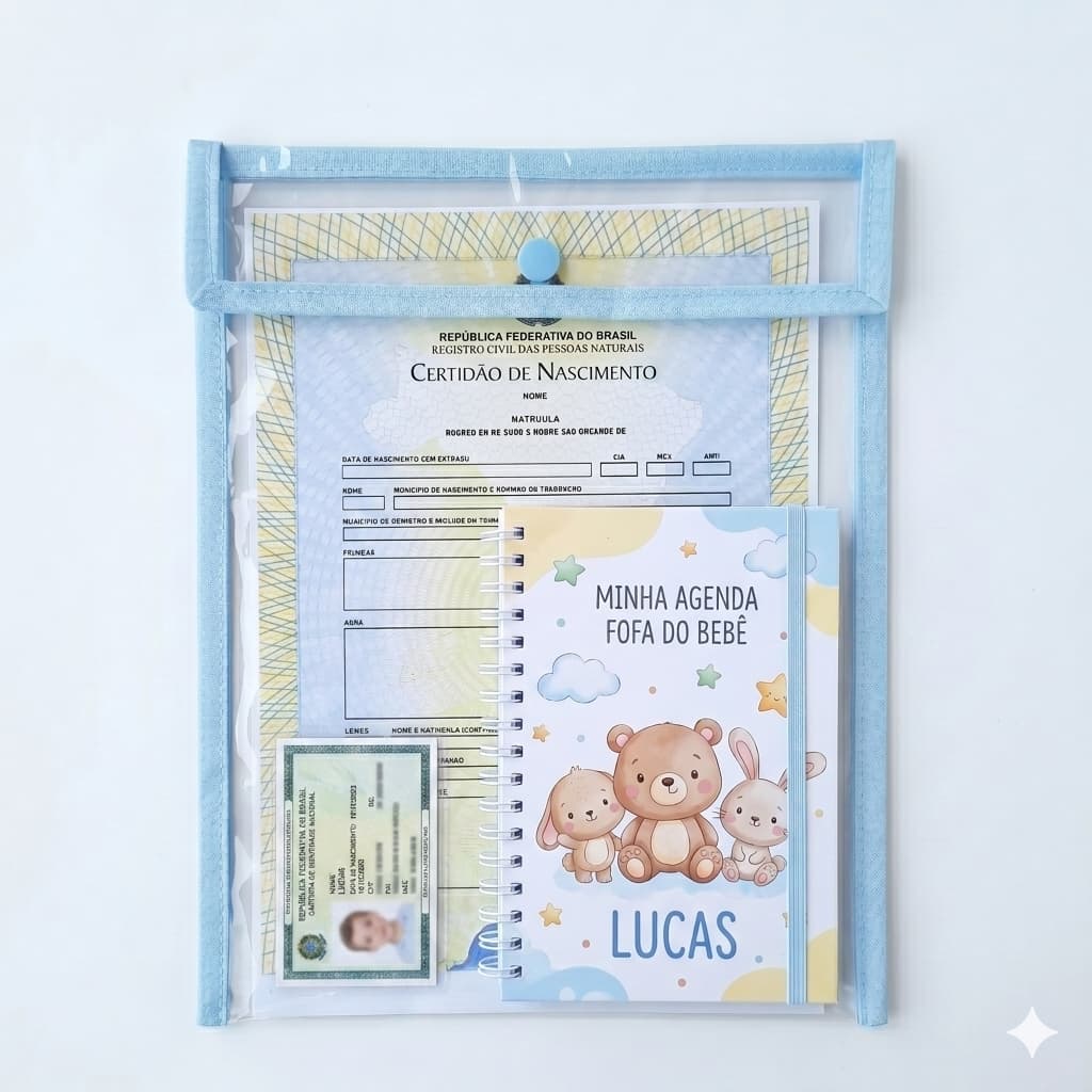 Capa Caderneta Vacinação Organizador Certidão Nascimento Pasta Documentos Mamãe Bebê