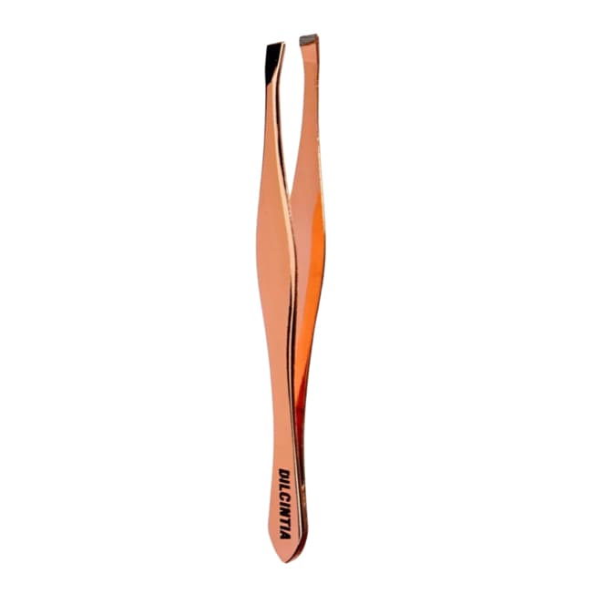 Pinça Rose Gold De Aço Inoxidável Para Sobrancelhas Ponta Diagonal Dilcintia