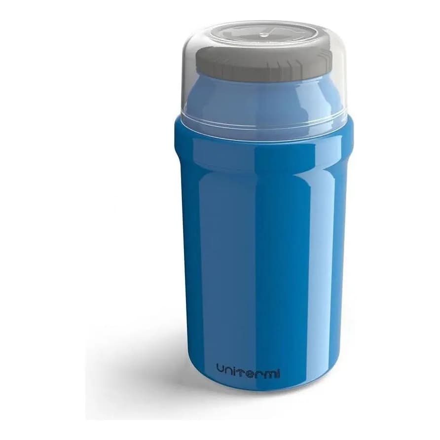 Garrafa Térmica Infantil Fano Kids 300ml Azul Unitermi Quente Frio Não Quebra Lancheira Escola