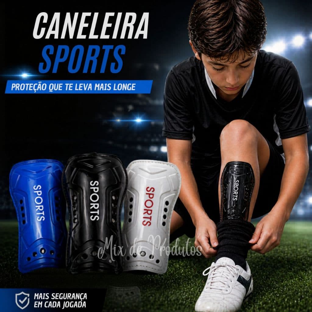 Caneleira de Futebol Infantil e Juvenil Proteção Esporte