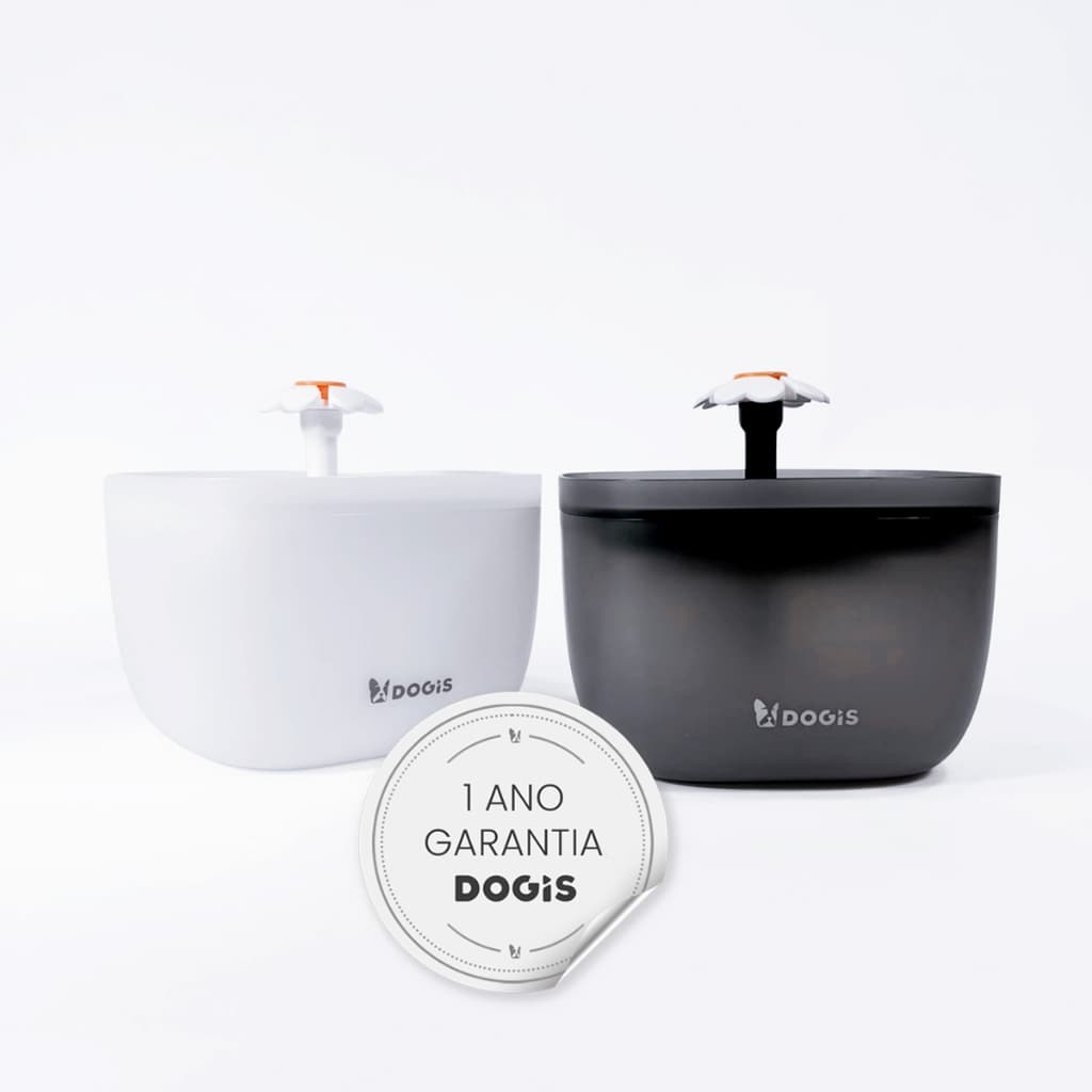 Kit 2 Bebedouros Fonte Automática Dogis Clear Water 2L Preto e Branco Fonte de Água Cães e Gatos