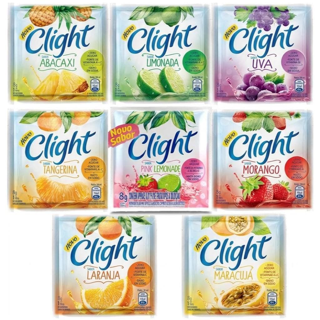 Combo Suco em Pó Clight Zero Açúcar c/ 15 Unidades