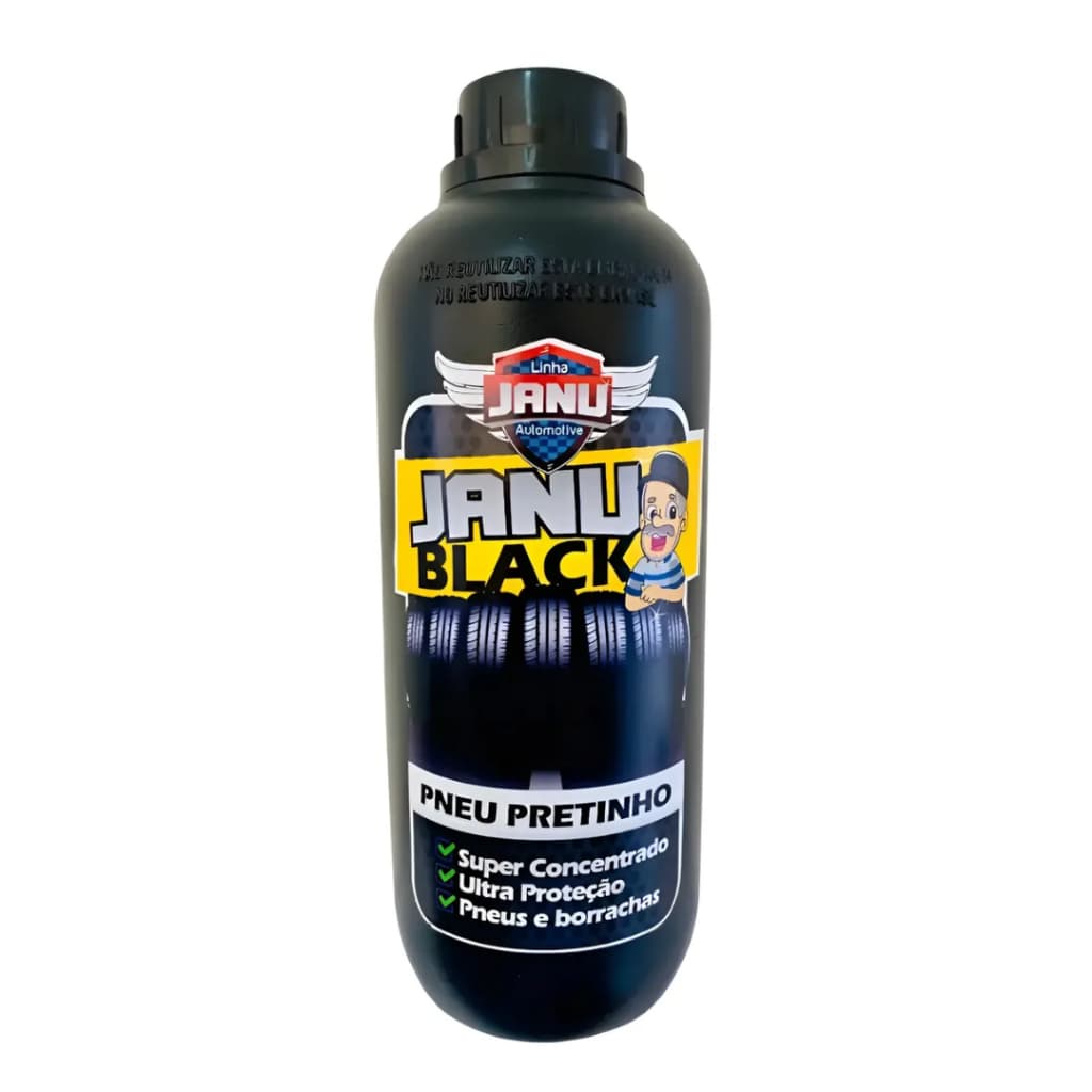 Pneu Pretinho Automotivo Resistente A Água 1 Litro Janublack Cor Preto