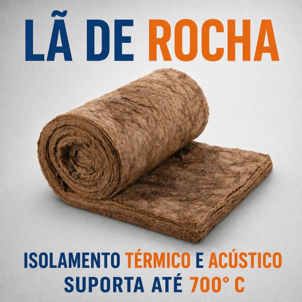Lã de rocha 64kg 50mm - Eficiência térmica e acústica - paredes, forros, pisos, tetos, salas.