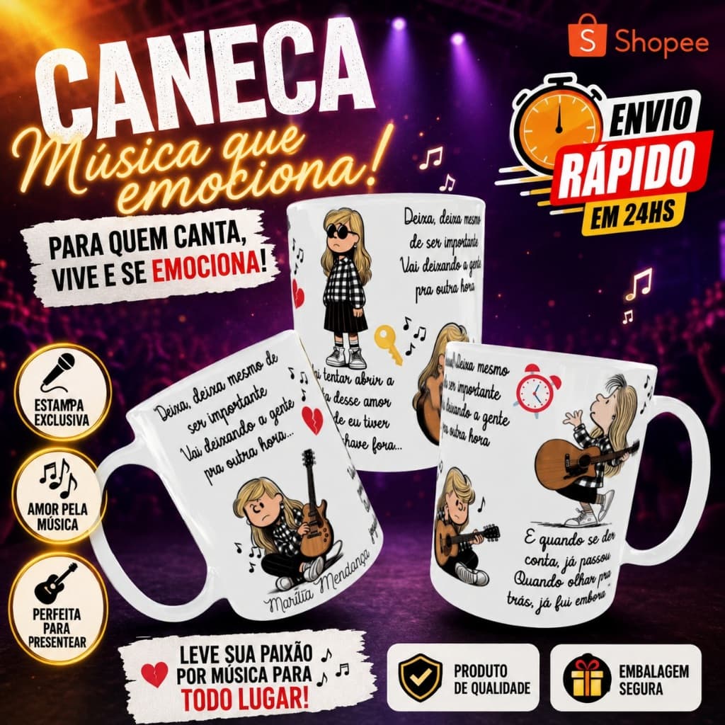 Caneca Personalizada Música Presente Criativo Marília Mendonça Cristiano Araújo Cássia Rita Lee Gabriel Diniz Mamonas
