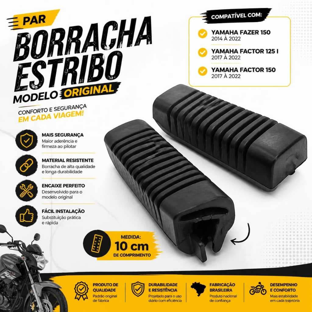 Par de Borracha Pedaleira Estribo Fazer / Factor 150 16/22