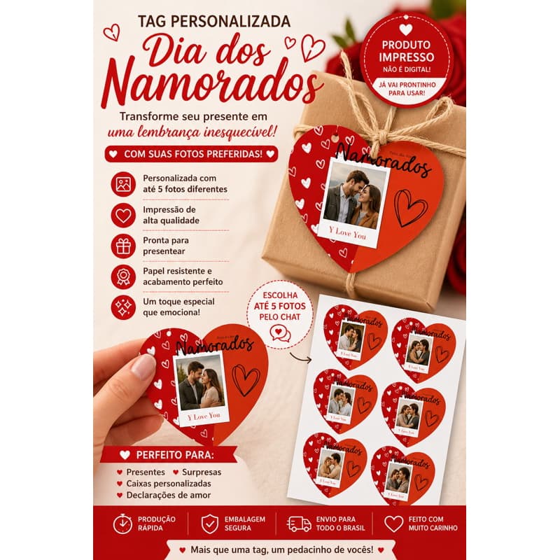 5 Tag personalizada para o dia dos namorados presente especial