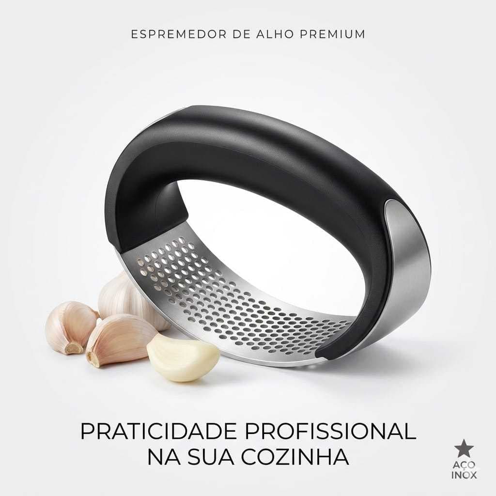 Espremedor Amassador De Alho Inox Profissional Prensa Balanço Reforçado
