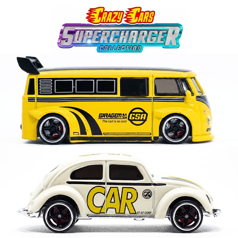 Crazy Cars - Fusca, Kombi, Diversos Modelos - Escolha o Seu - Carrinho Coleção Miniatura 1:64