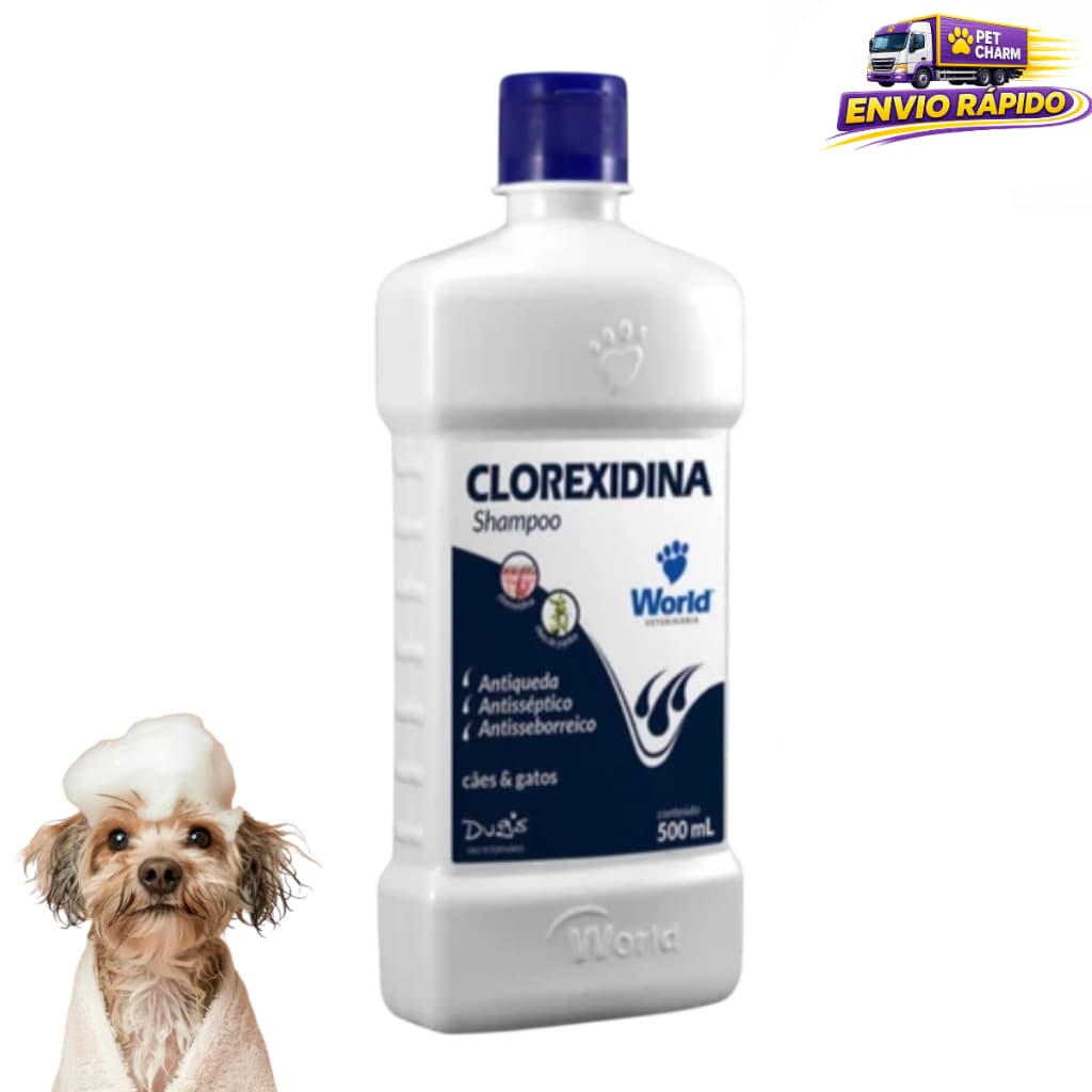 Shampoo Clorexidina Dug’s World 500ml Cães e Gatos