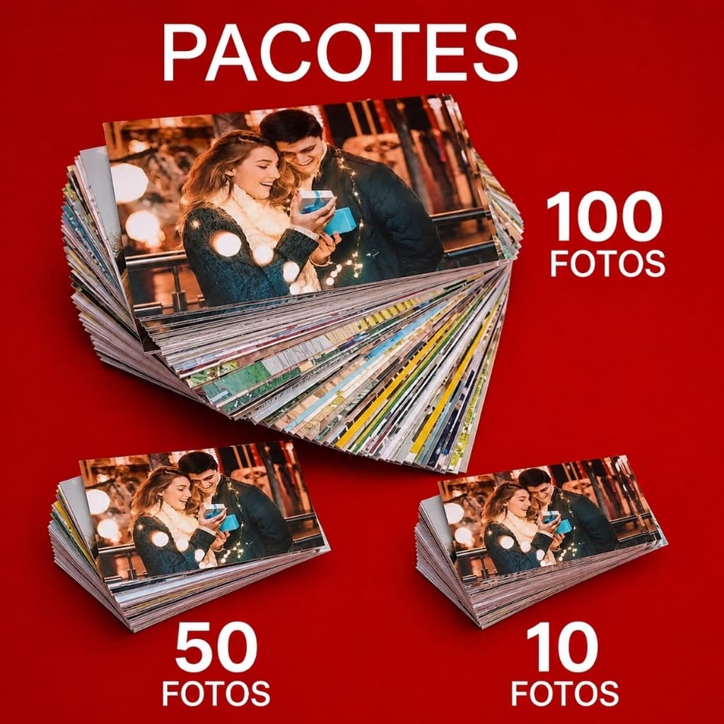 kits 100, 50 e 10 fotos pacote de fotos 10x15