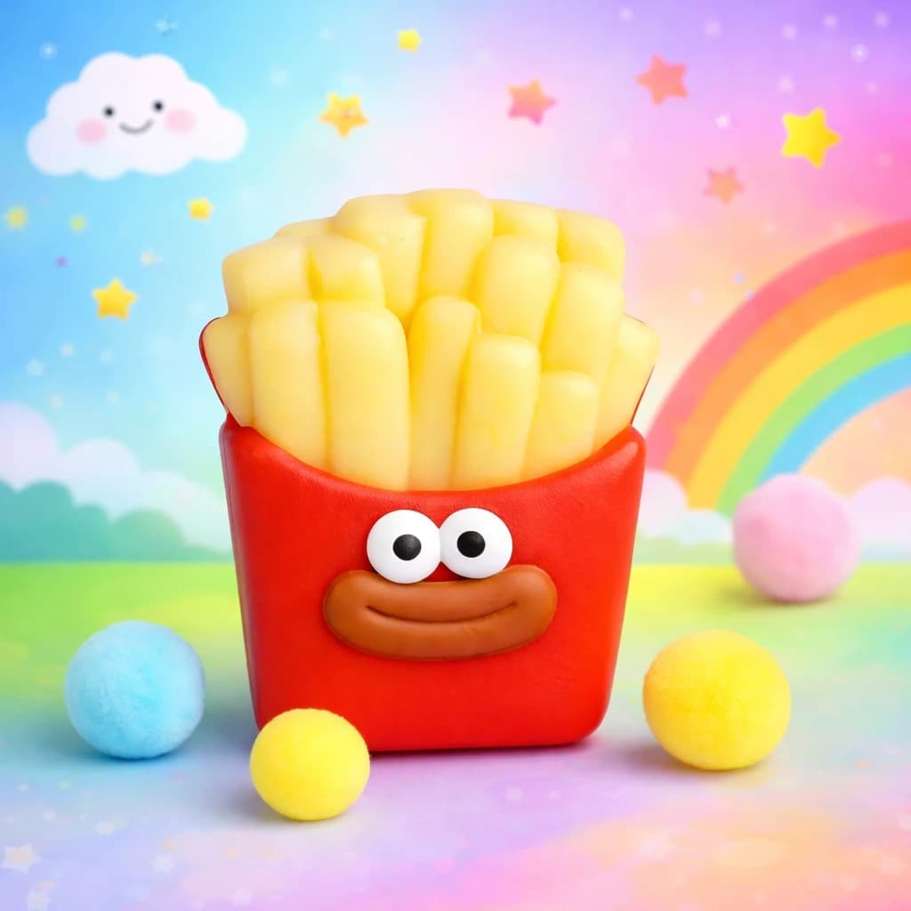 Brinquedo Menino Menina Squishy Batata Frita Macio Sensorial Alivia o Estresse Colorido