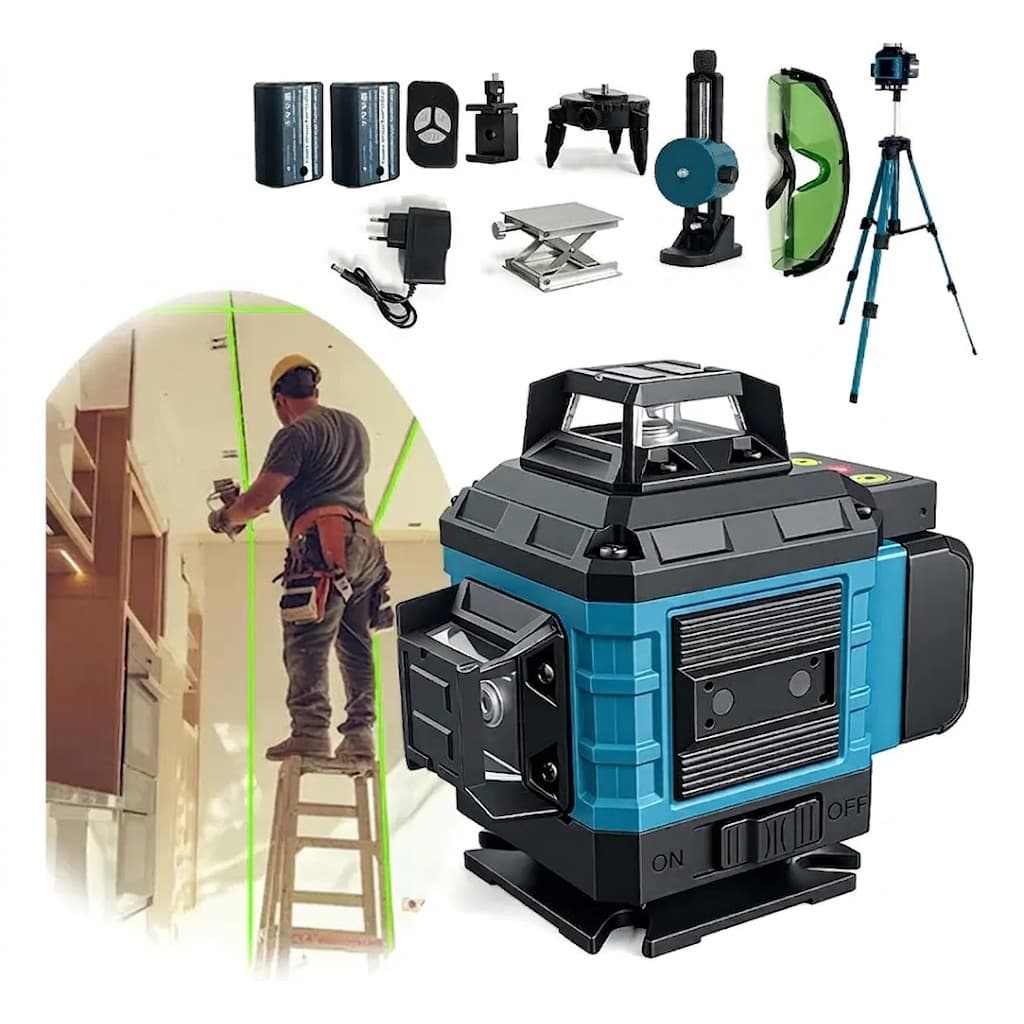 Nível A Laser 3d/4d 12/16 Linhas Autonivelante 360°com tripe  0,2 Mm/m da luateklv-012