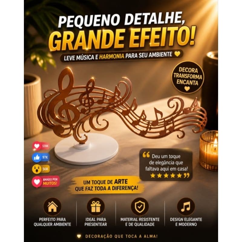 Decoração de Notas Musicais Clave de Sol