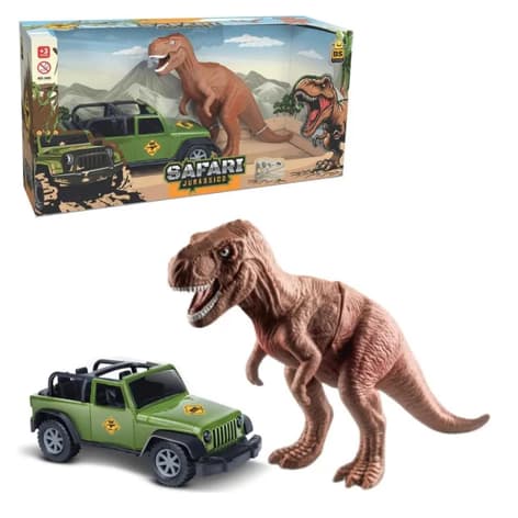 SAFARI JURASIC - CARRO SAFARI + DINOSSAURO - BS TOYS - 667