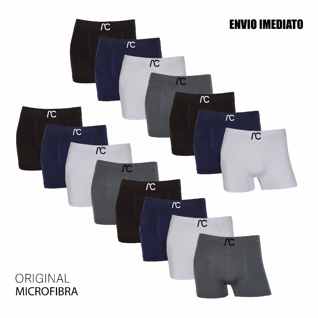 Kit 7 ou 15 cuecas boxer microfibra Original marca AC Sem Costura