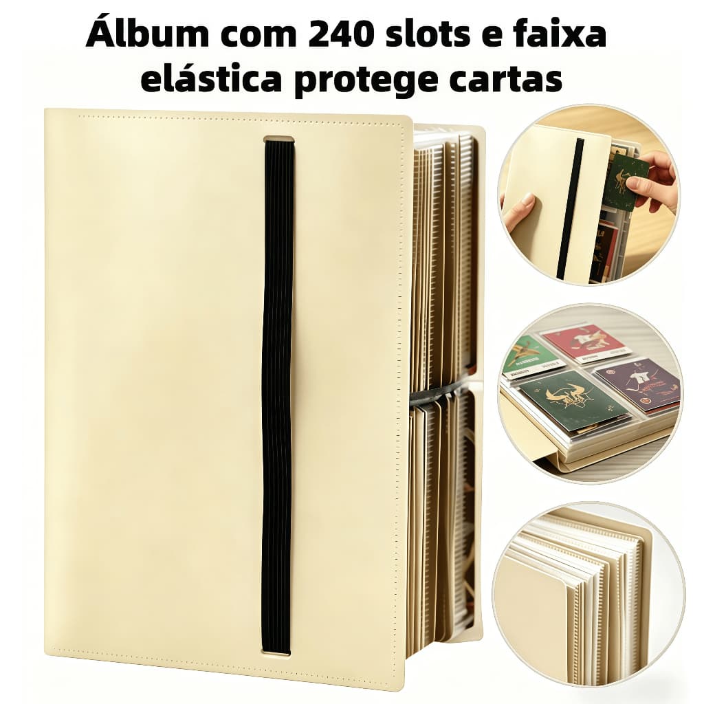 Álbum para Cartas Pokémon, TCG, YuGiOh! –Organize e Proteja com 240 Cartas de Alta Capacidade
