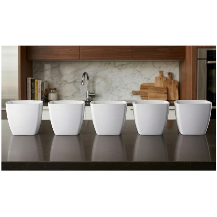 Kit 5 Mini Vasinhos para Suculenta Branco Quadrado Lembrancinhas Festa Decoração Cachepot