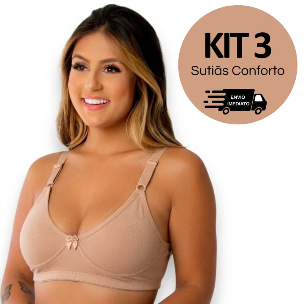 Sutiã Feminino Sem Bojo Alta Sustentação Confortável Alça Larga Sem Aro Ajustável Dia a Dia