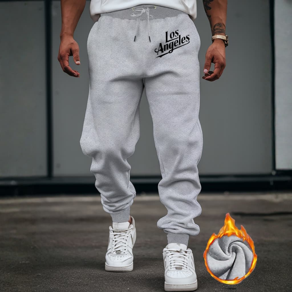 Calça Jogger Streetwear Los Angeles  Com Bolsos Conforto Premium Academia Flanelado