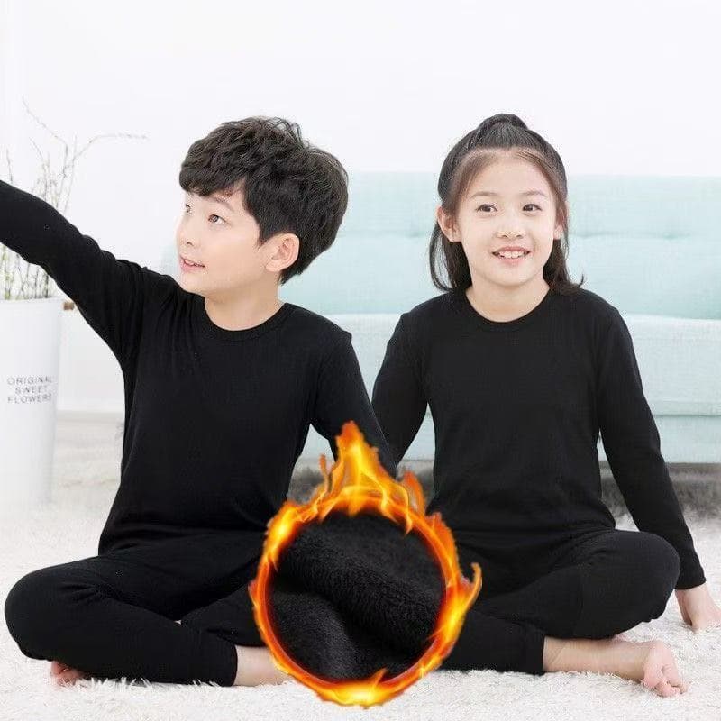 Roupa de manga comprida, de cor sólida, respirável e quente, adequada para meninos e meninas, e crianças de 9 a 16 anos.