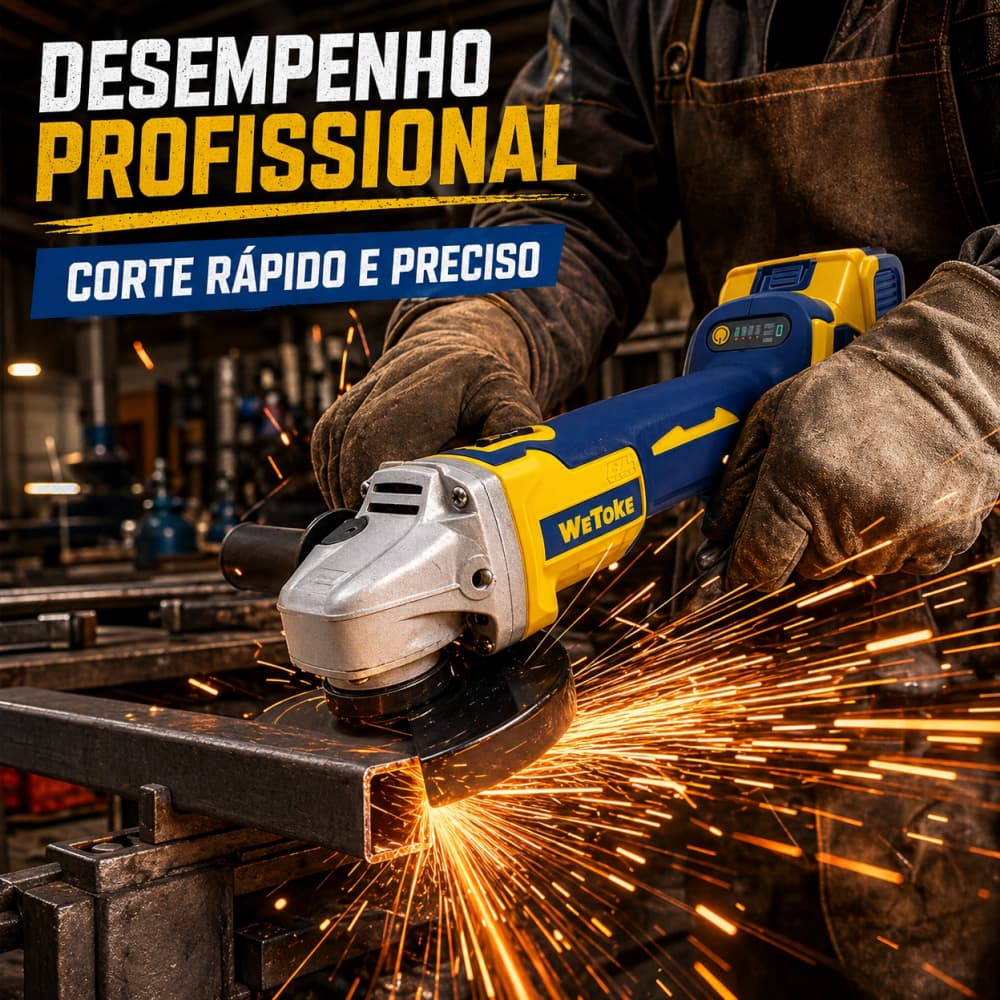 Esmerilhadeira Lixadeira Angular 48v 2 Baterias 11000rpm