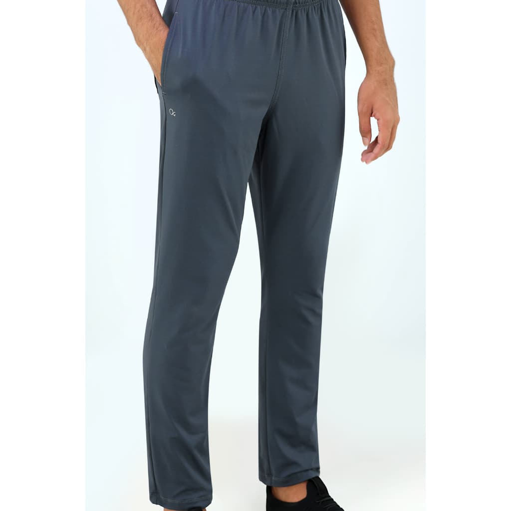 CALÇA MASCULINA OGOCHI RETA CINZA PELUCIADA COM ELÁSTICO E ELASTANO CASUAL INVERNO QUENTINHA
