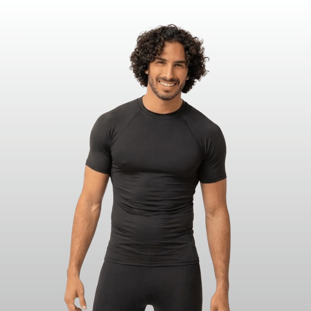 Camisa Manga Curta Térmica Blusa Uv Masculina Esportiva Compressão Rash Guard Adulto