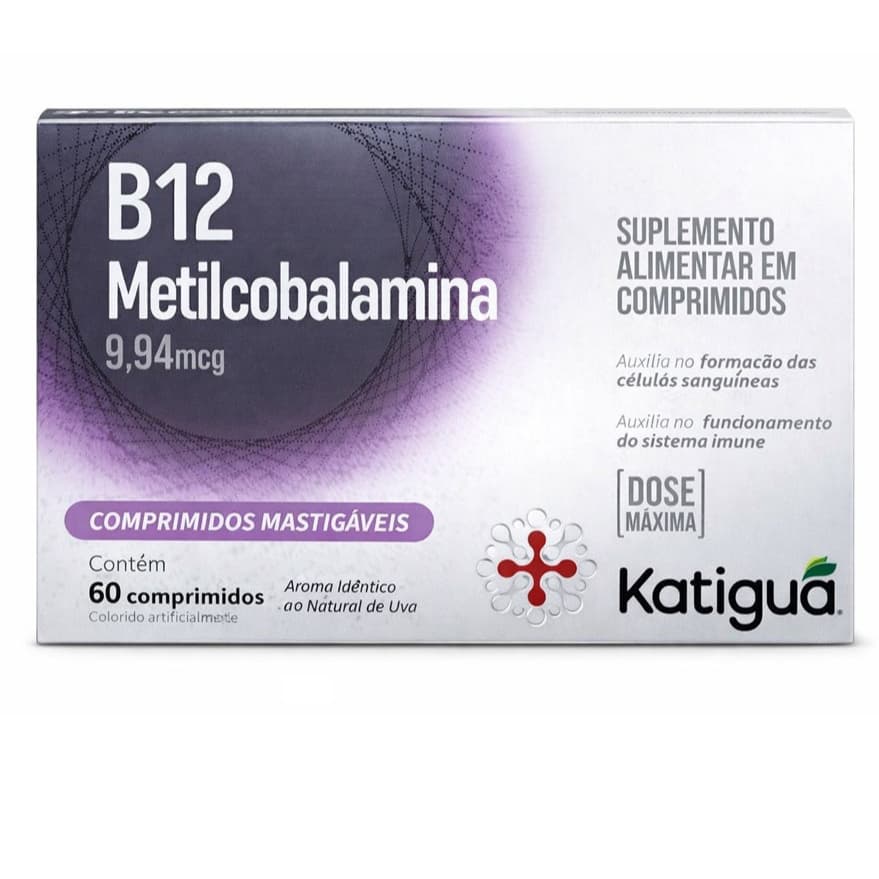 Vitamina B12 Metilcobalamina Katiguá 60 Cápsulas Energia e Imunidade