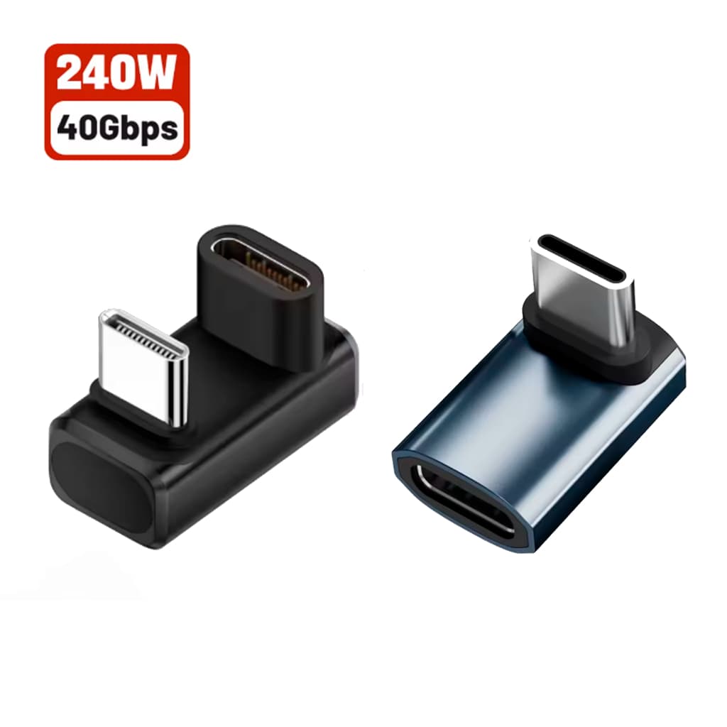 Adaptador Extensor USB Tipo C 240W 80Gbps 8K Curva Ou U PD Fast Charge