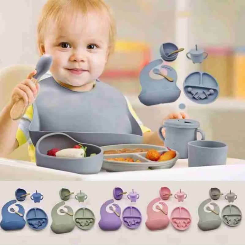 kit alimentação bebe 8 peças silicone