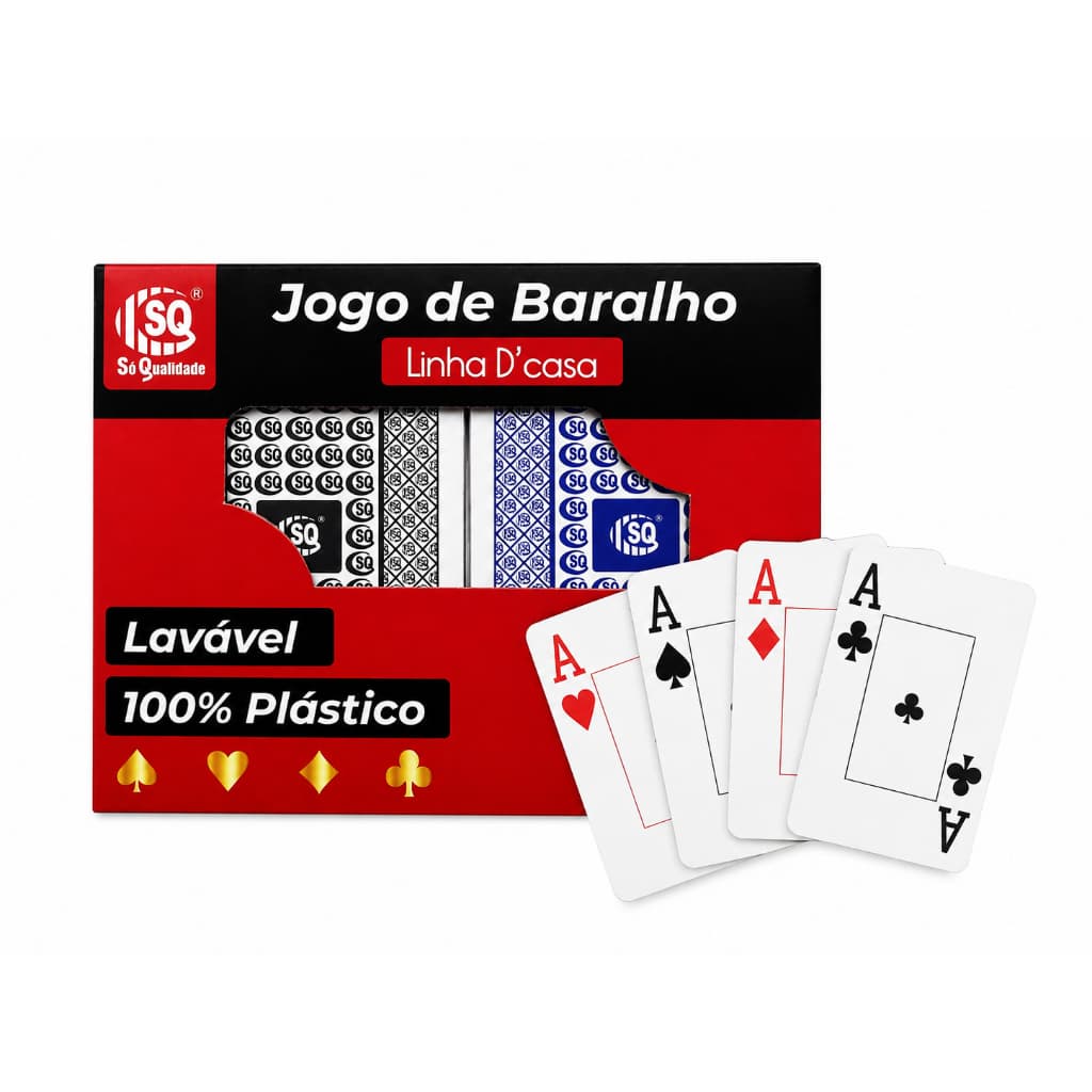 Baralho Plastificado Premium 100% Lavável Cartas de Poker Truco Buraco Alta Durabilidade