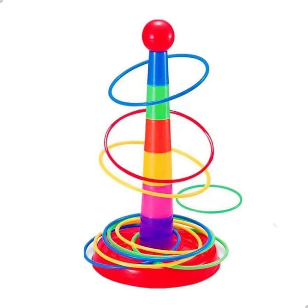 Brinquedo Jogo de Argolas Infantil 10 Peças Colorido Coordenação Motora Criança
