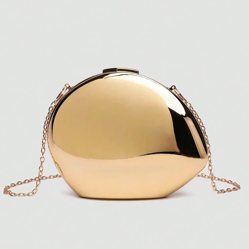 Bolsa Clutch Festa Dourado Clutch Festa Casamento com Corrente Removível Bolsa de Jantar para Casamentos