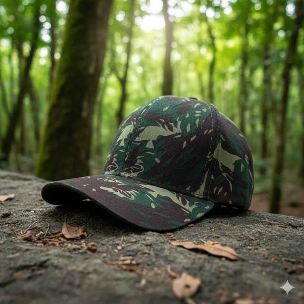 Boné Militar Camuflado Aba Curva Selva Exército unissex