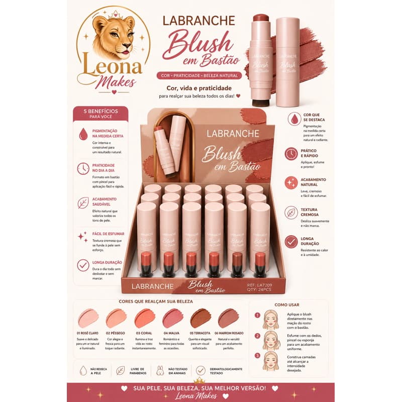 Blush em Bastão Labranche Com Pincel