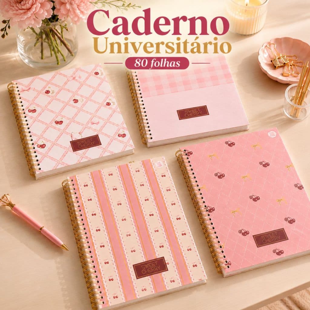 Caderno Escolar 1 Matéria Universitário 80 Folhas Capa Dura