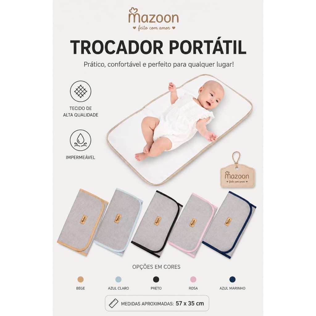 Trocador Portatíl  Infantil BEGE HARMONIA