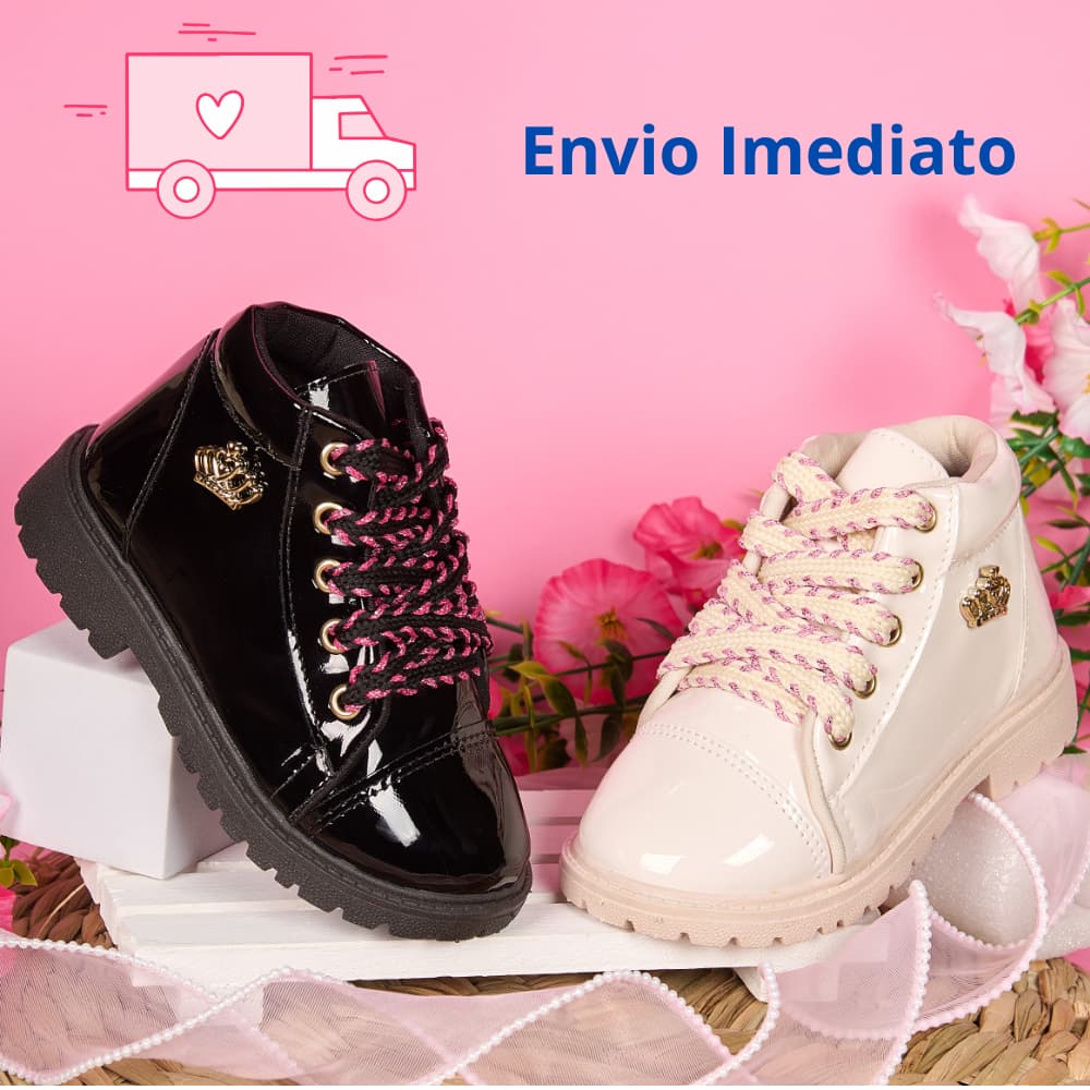 Bota  Infantil menina quentinha Bebe Coturno Verniz Cano Baixo Sola Antiderrapante Super macia Lançamento