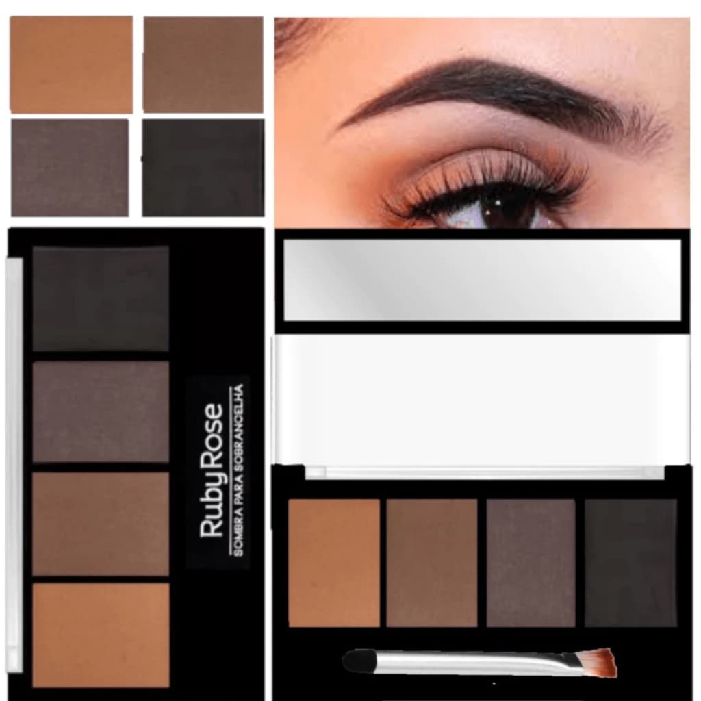 Paleta de Sombra Para Sobrancelhas Ruby Rose-- Trio de Sombras HB-F572