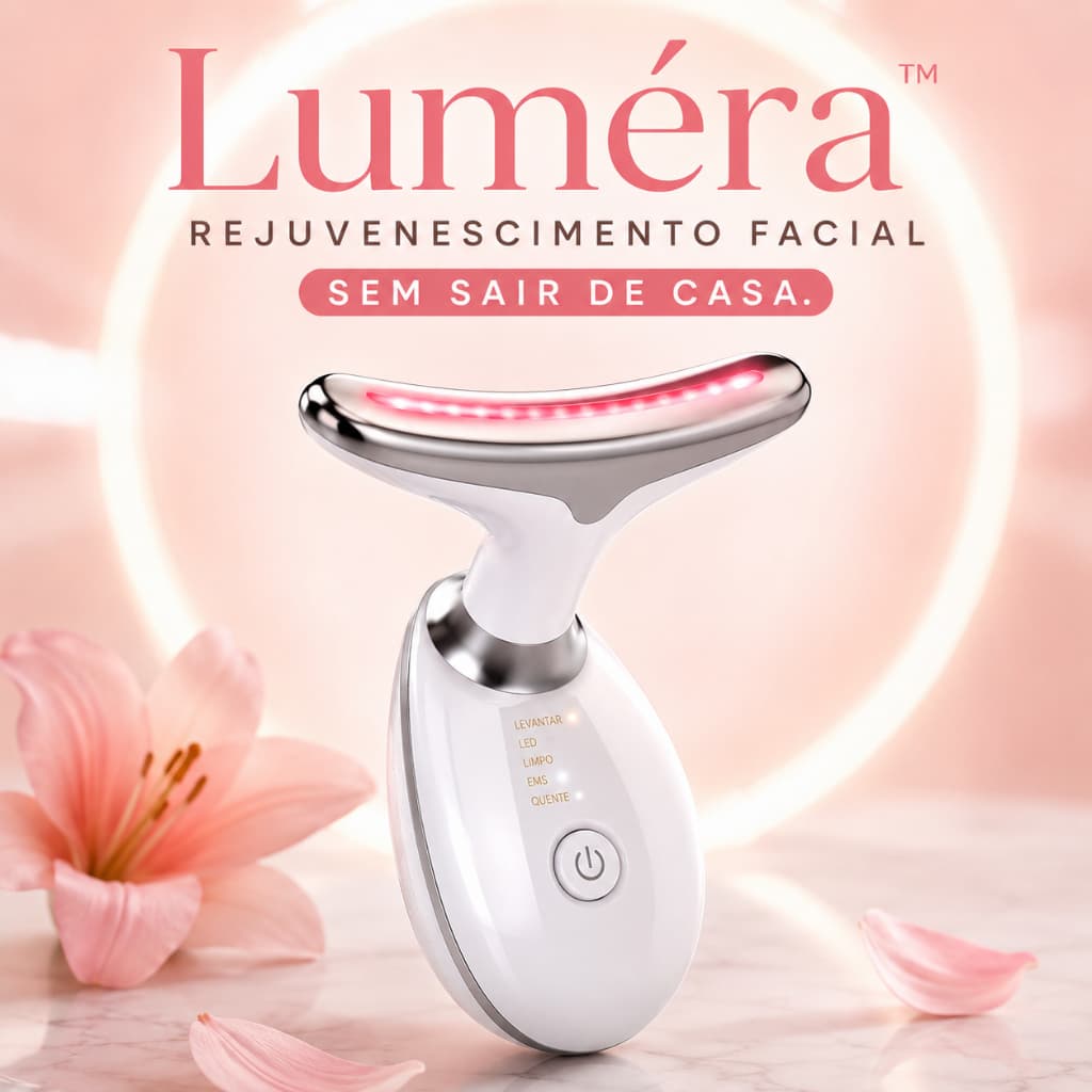 Massageador Facial LED Luméra™ Rejuvenescimento Facial EMS Anti Rugas