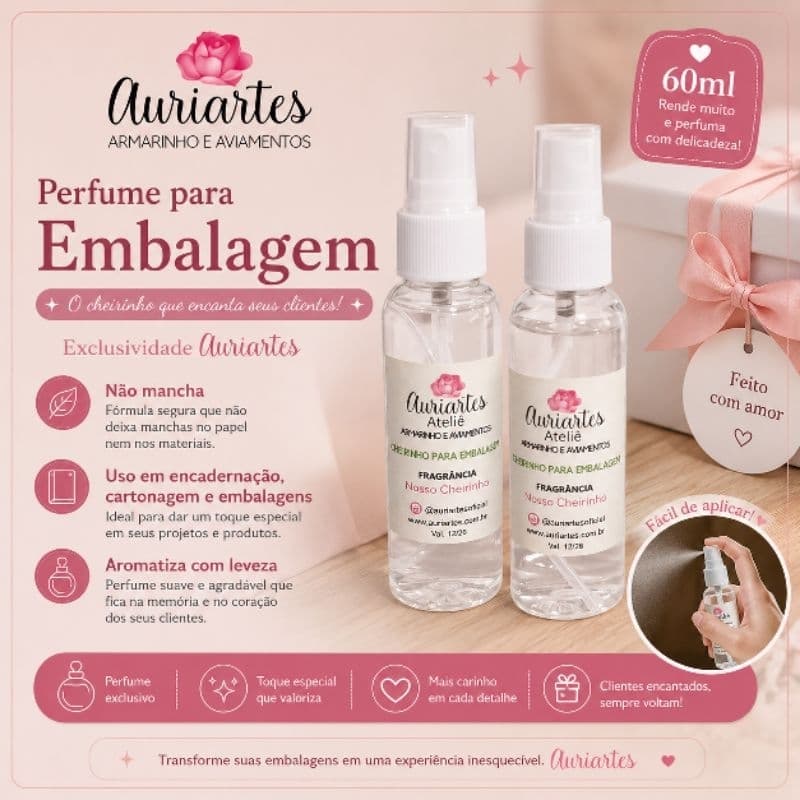 Cheirinho para Embalagem, Encadernação e Cartonagem – Auriartes Nosso Cheirinho
