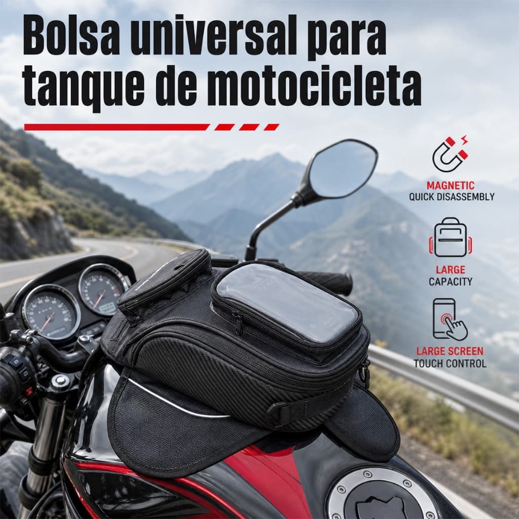 Alforge Masculina Tanque Moto Imãs Reforçada