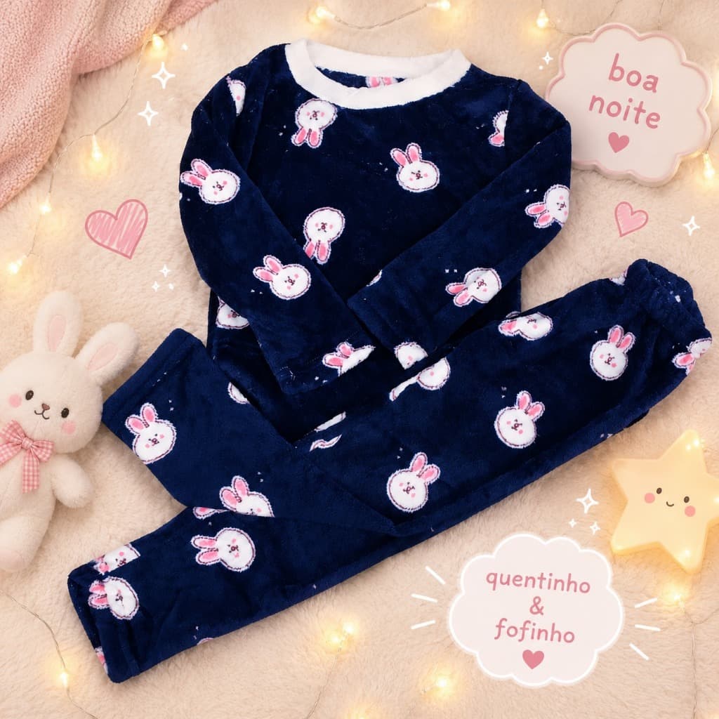 Pijama infantil microfibra antialérgico, quente, moletom