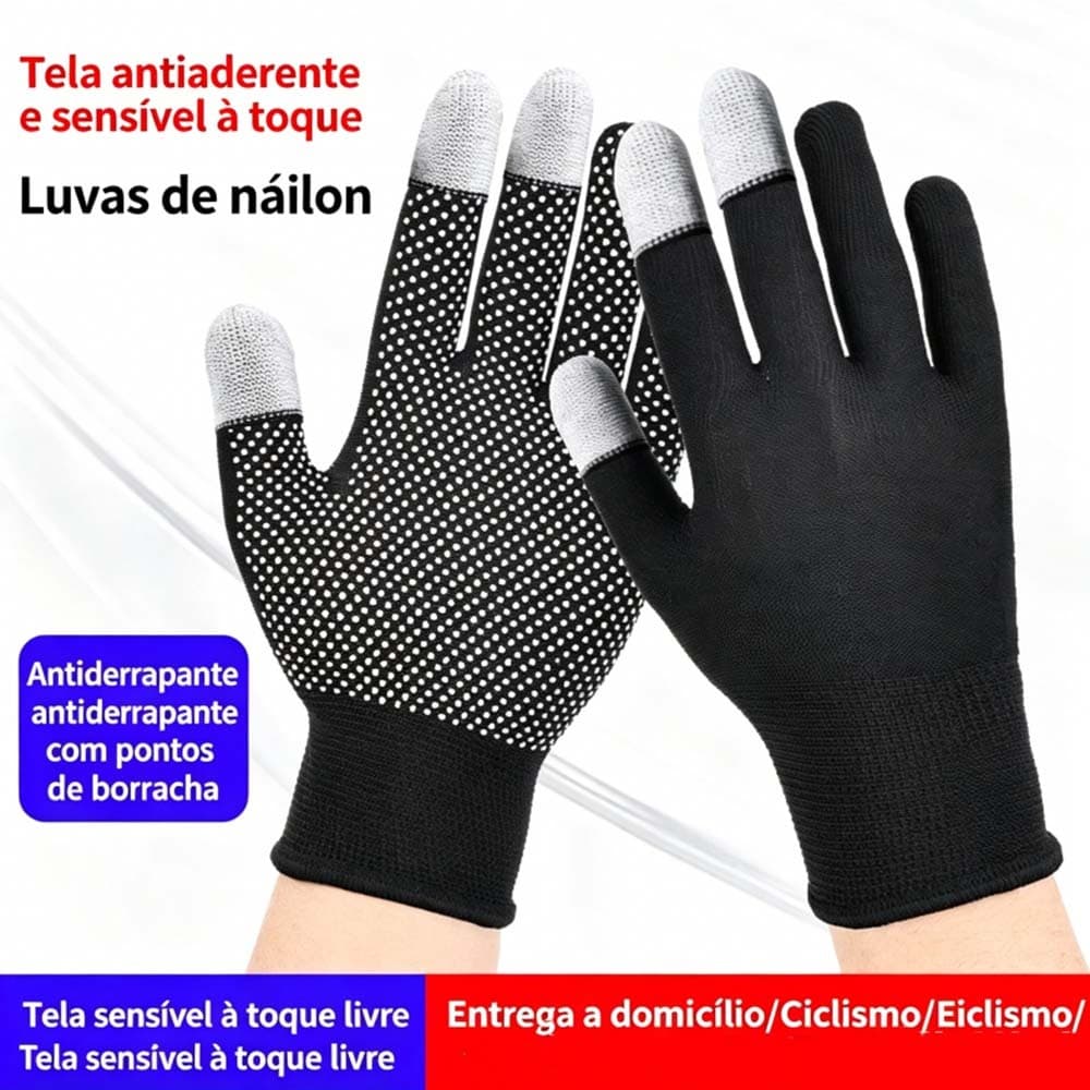 Luvas Finas Leves Respiráveis Tela Completa Antiderrapantes Montanhismo e Ciclismo