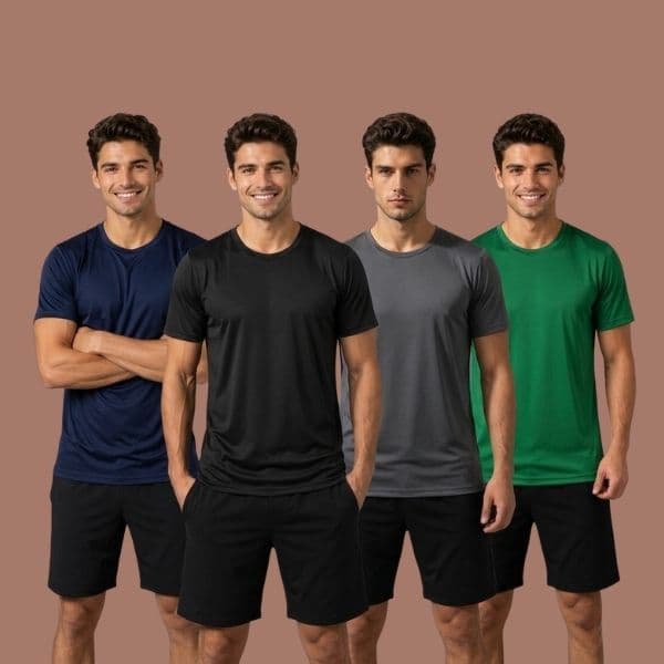 Kit 5 Camisetas Masculina Dry Fit Básica Esportiva Academia Treino Leve Confortável
